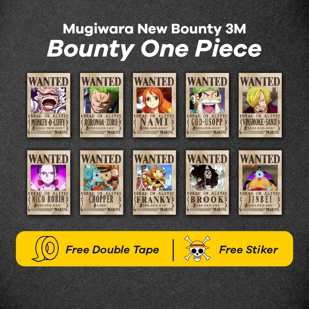 Jual Poster New Bounty One Piece Wanted 1 SET ISI 10 LEMBAR Poster ...