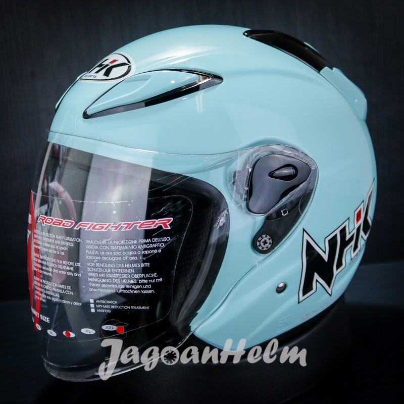 HELM NHK R6 PAKET GANTENG BLUE - LIGHT TOSCA GLOSSY LIGHT TOSCA  R-6 SINGLE VISOR ///  HELM NHK ORIG
