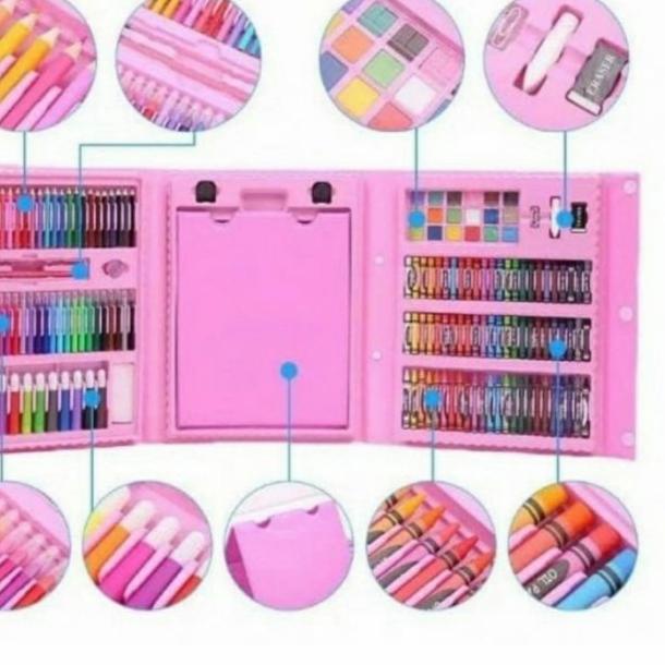 

New Super Mega Art set 208 pcs crayon/set drawing anak 208 pcs - 208