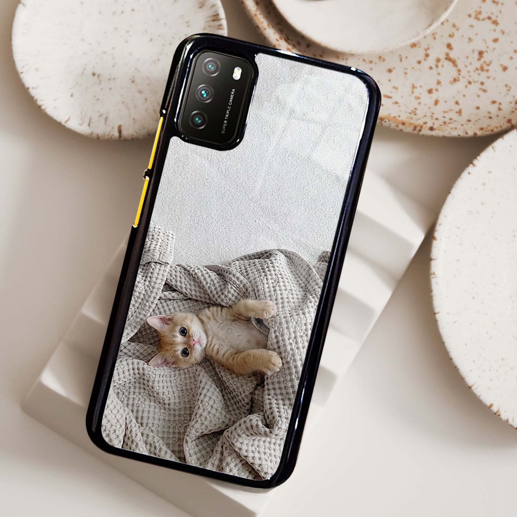 Case Glossy Kilau Xiaomi Poco M3 | Casing Hp Xiaomi | Pelindung Smartphone | Motif Kucing