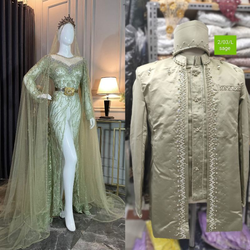 TERLARIS CAUPLE  PASANGAN KEBAYA AKAD MODREN /KEBAYA PASANGAN TERBARU// AKAD EKOR PREMIUN//BAJU PENGANTIN TERBARU|KEBAYA DRESS COUPLE|KEBAYA MASA KINI