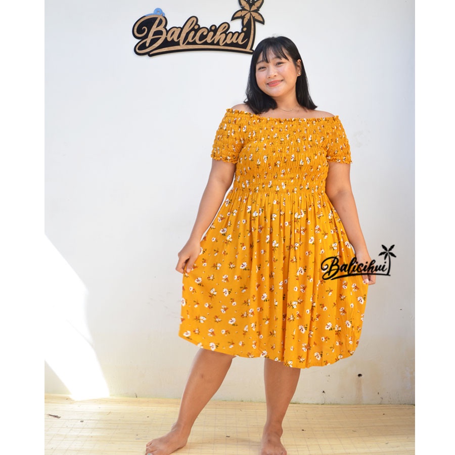 Balicihui Dress Kerut Jumbo Dress Emma Dress Wanita Plus Size Big Size Dress Bali