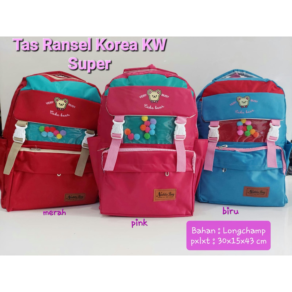 Tas Ransel Model Korea/Tas Ransel Anak Cewek SD/SMP/SMA/Tas Ransel Sporty Stylish/Tas Viral