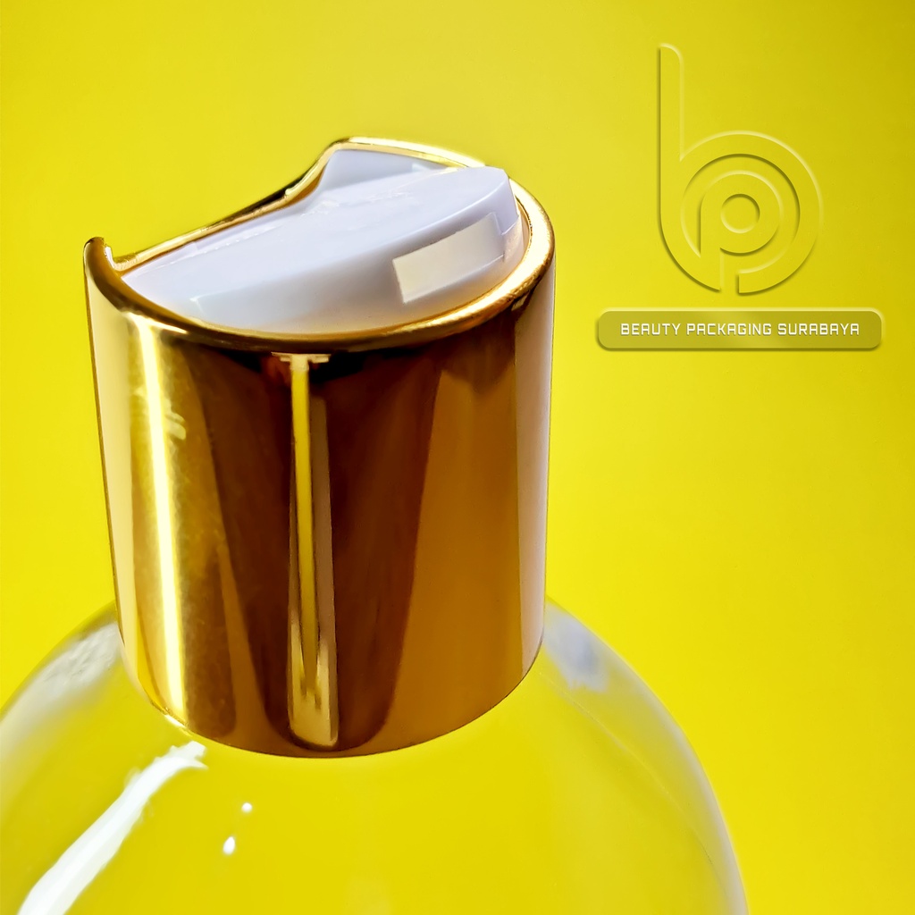 Botol plastik 250ml Oval bening tutup presstop luxury neck