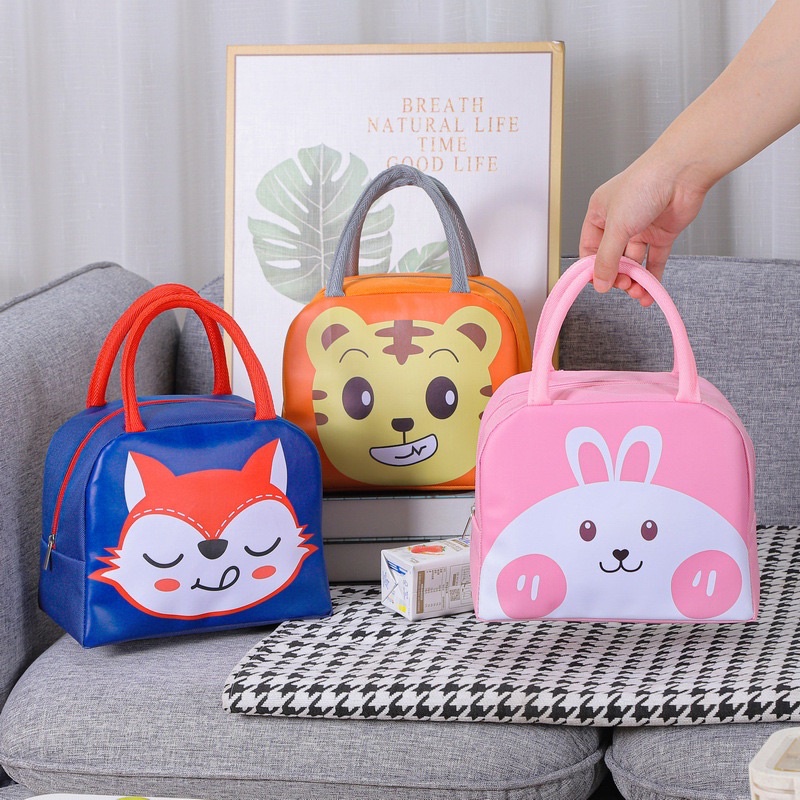 Tas Bekal Anak Bermotif Lucu Lunch Bag Aluminium Foil Tahan Panas Dingin