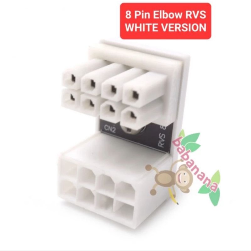 8 pin pcie GPU Elbow Reverse Premium White siku vga 90 degree RVS