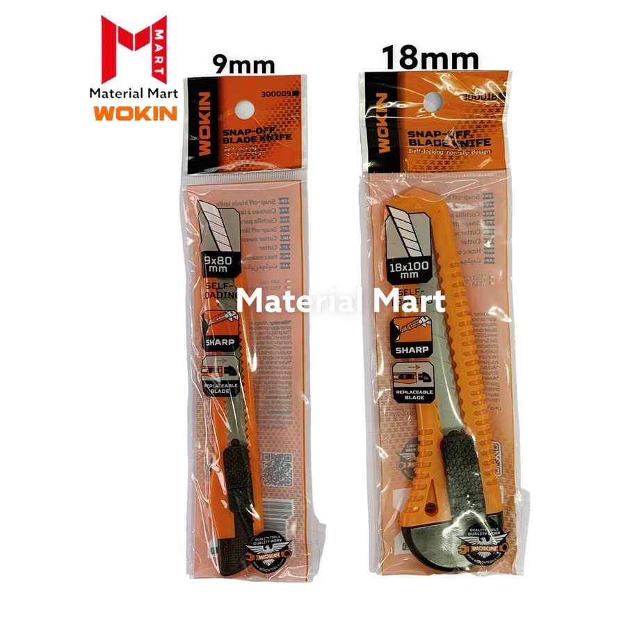 Cutter Wokin 9mm | Cutter 18mm | Pemotong Kertas Murah | Pisau Potong | Material Mart