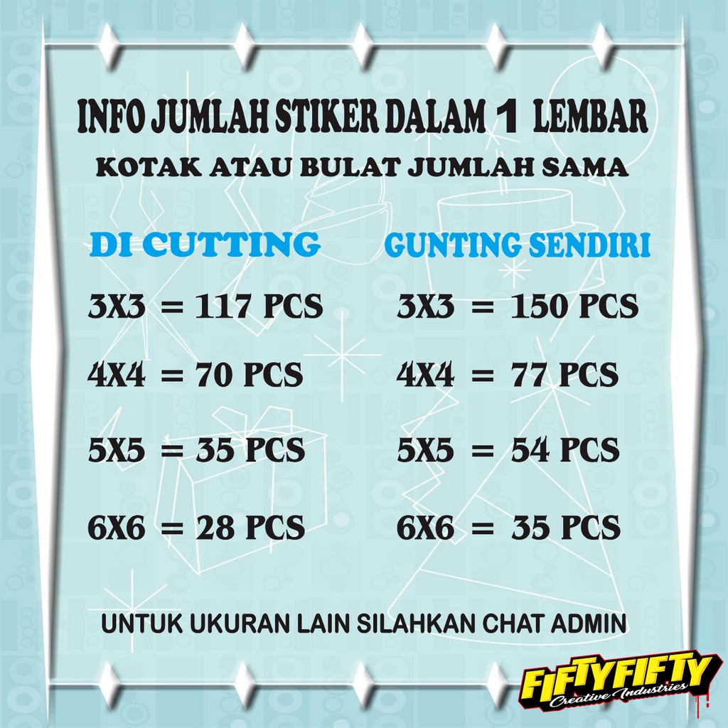 Cetak Stiker Label Makanan / Label Kemasan / Label Minuman Ukuran A3+ Sudah Cutting Pola