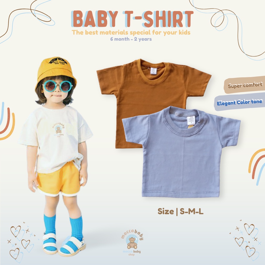 MBSS - KAOS BABY POLOS Basic Tee Kaos Anak / Atasan Anak / Kaos Bayi / Atasan Bayi