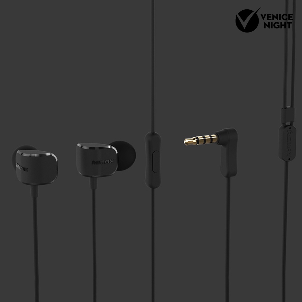 (VNEP) (Berkabel) Remax RM-502 3.5mm Stereo Ponsel Earphone In-ear Headset dengan Mic