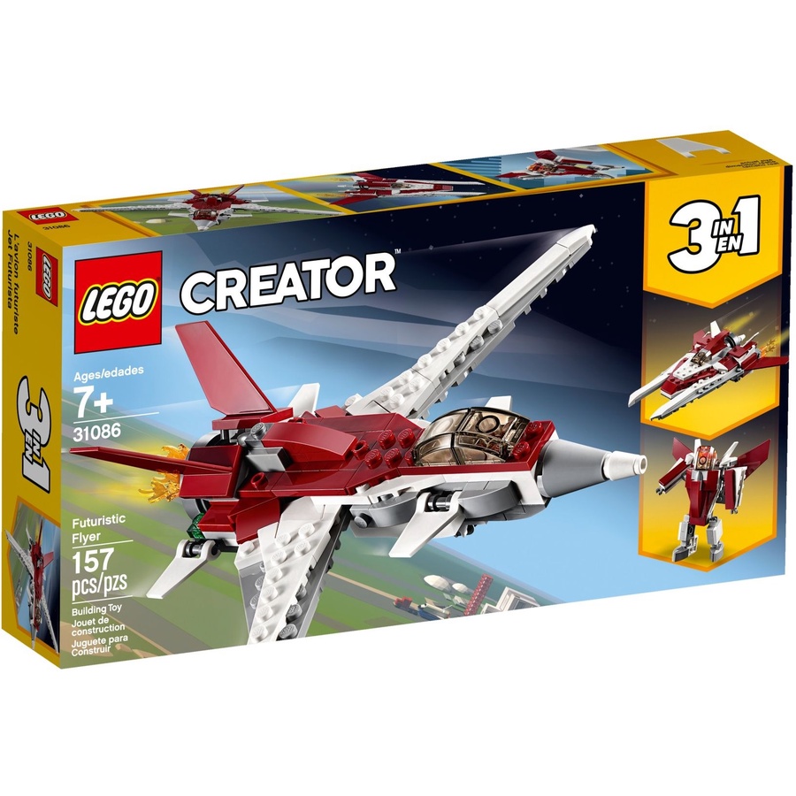 LEGO Creator 3 in 1 - 31086 Futuristic Flyer Set Building Toys Speed Jet Race Airplane Spaceship Kid