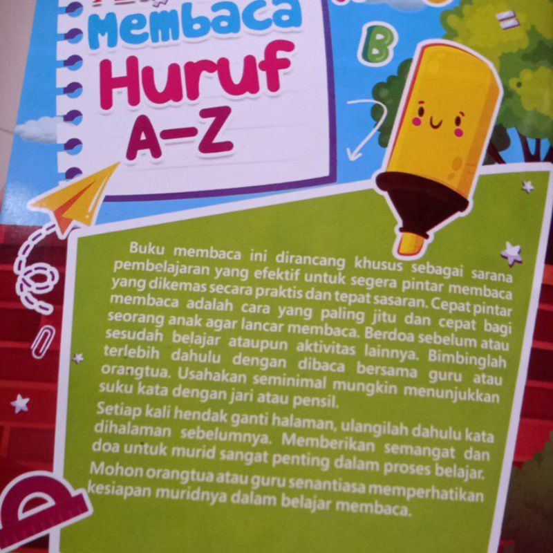 Buku Aku Pintar Membaca Huruf A-Z Untuk Usia 4-6 Tahun