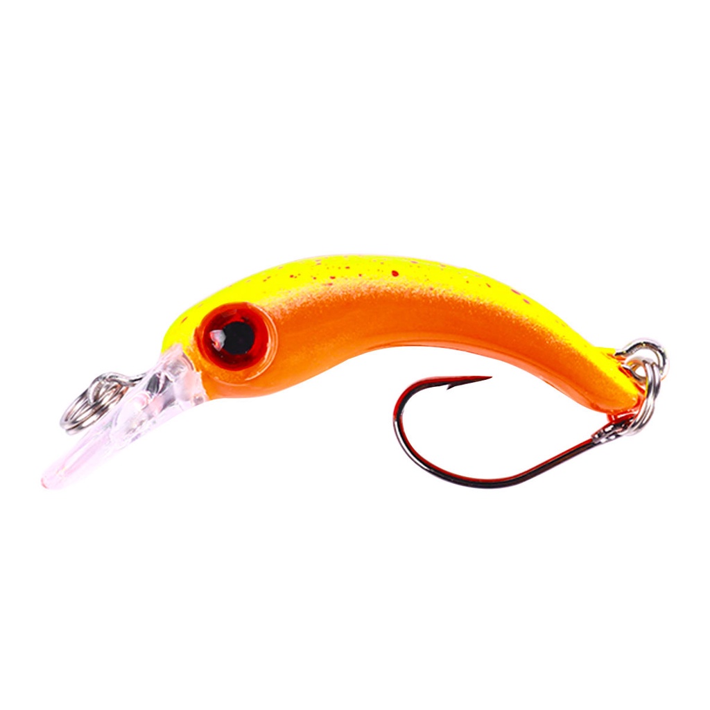 Hengjia 8pcs Floating Minnow Fishing Lure Umpan Pancing Tiruan Bentuk Ikan Kecil 3.8cm 1.5g Mini Artificial Hard Bait Kail Treble Insect Fake Lure