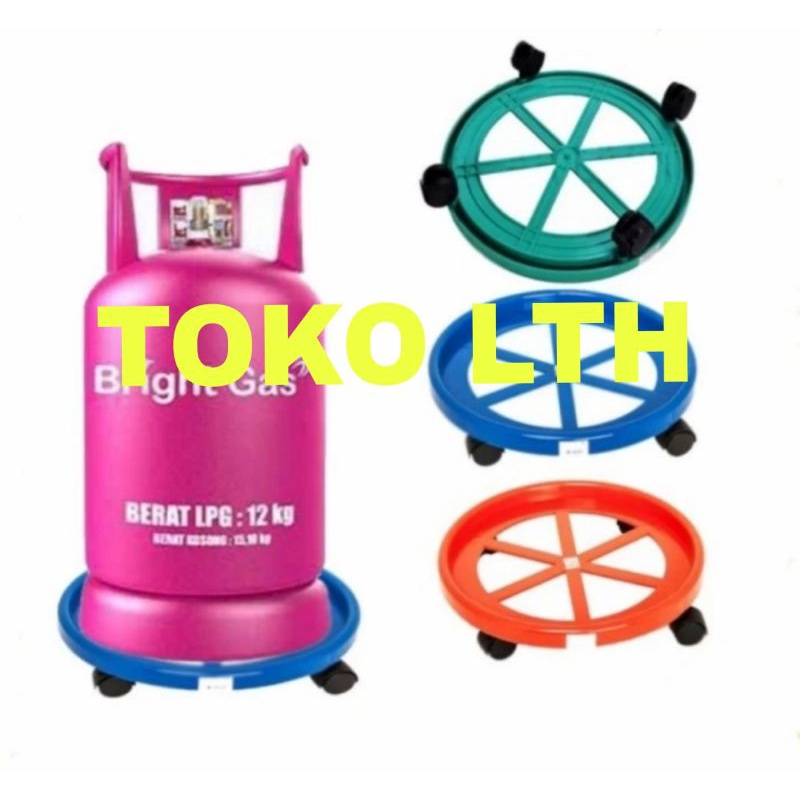 TATAKAN RODA TABUNG GAS ELPIJI LPG TROLI TROLLEY DORONG 391 GREEN LEAF
