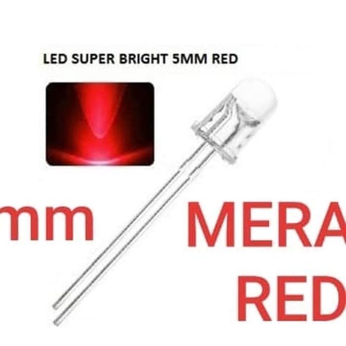 LED Merah 5mm Led 5mm led warna merah - led 5 mm putih nyala merah