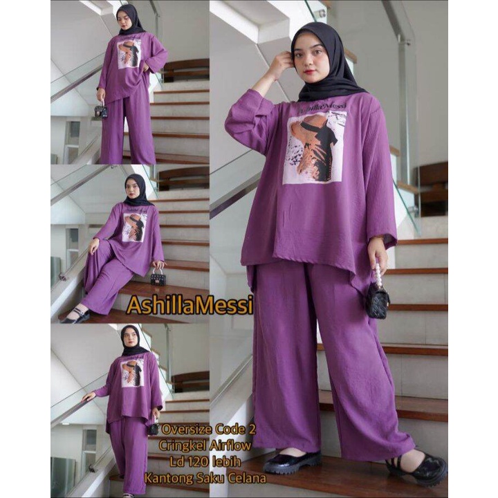 [COD] Shazfa.apparel - Setelan Pakaian Muslim Ashilla Set