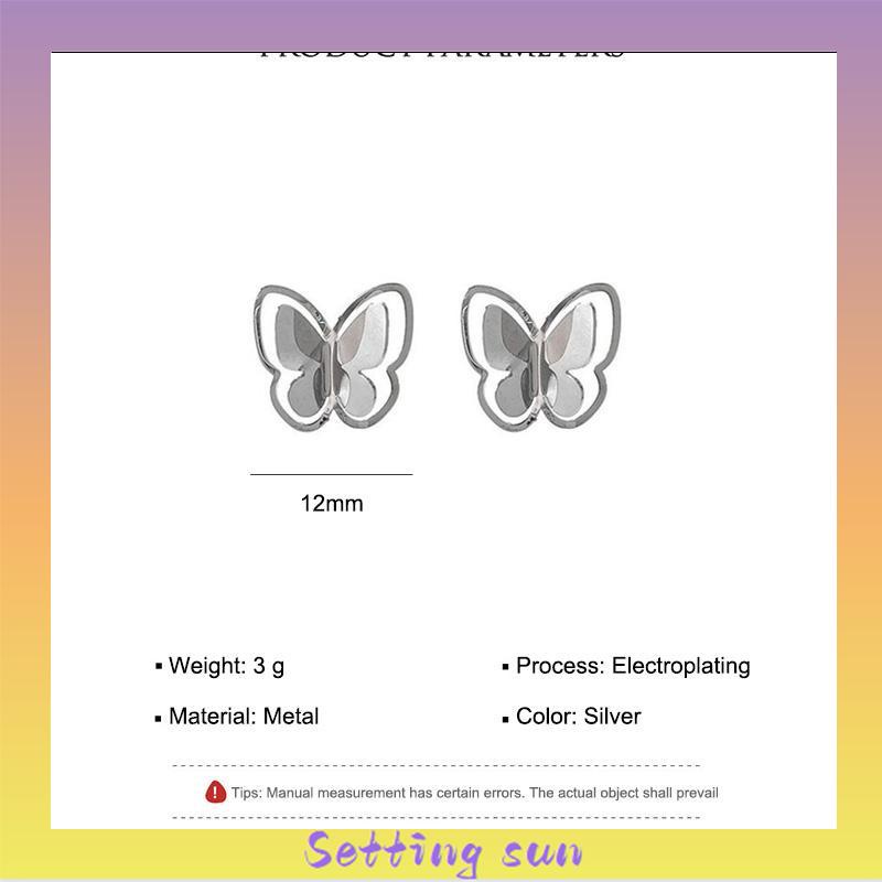 Anting Kupu Korea Untuk Wanita kecil berongga Butterfly Earrings Stud Tusuk Kupu TN