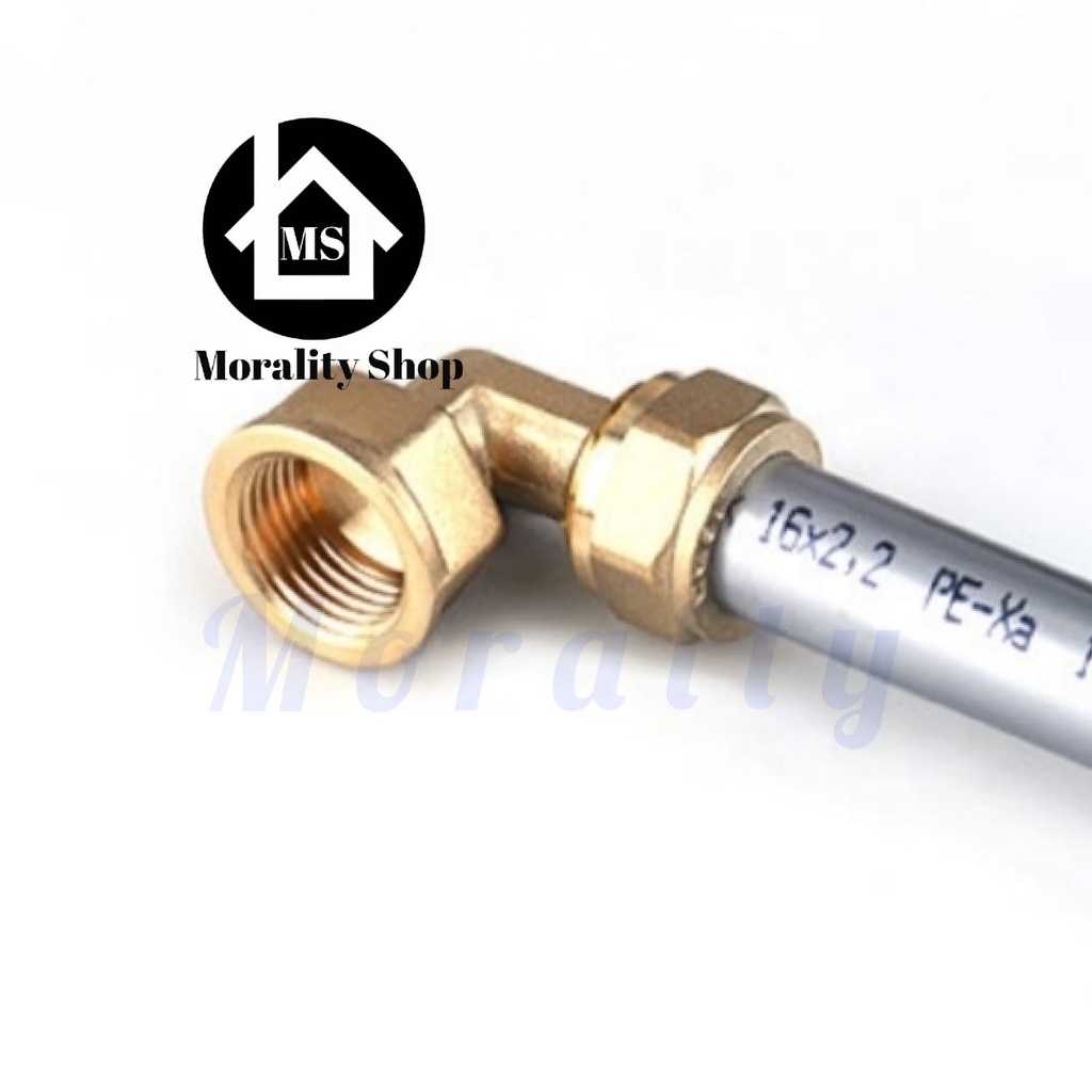 Knie L Elbow sambungan pipa air panas 1/2&quot; 3/4&quot; kuningan KPL Kni Knee L Elbow Brass Fitting Pipe