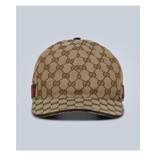 Gucci Web Stripe GG Logo Baseball Cap Brown 100% original