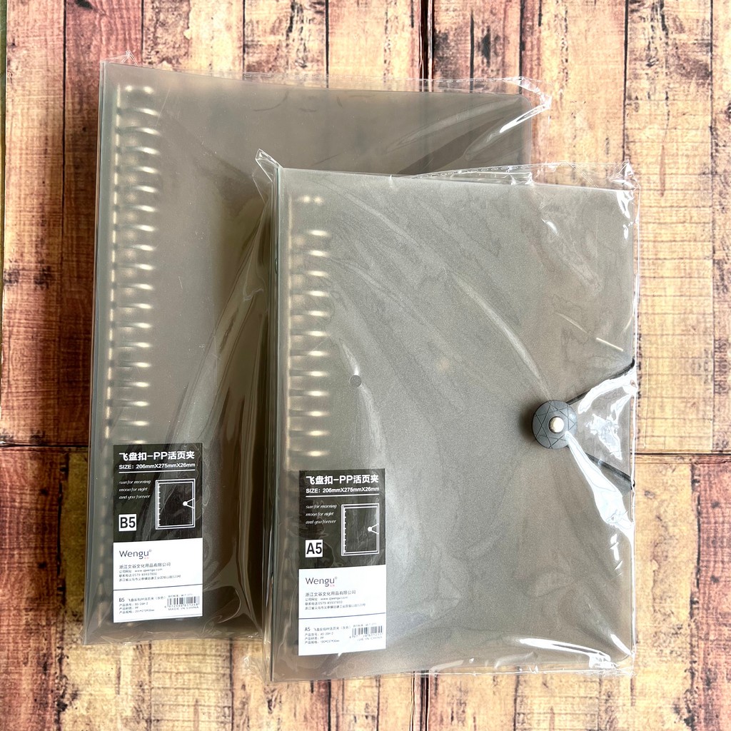 Map Binder Wengu A5 B5 Muji Style Tali Karet Samping  - Binder Note 20 26 Ring Besi A5 B5 20H3