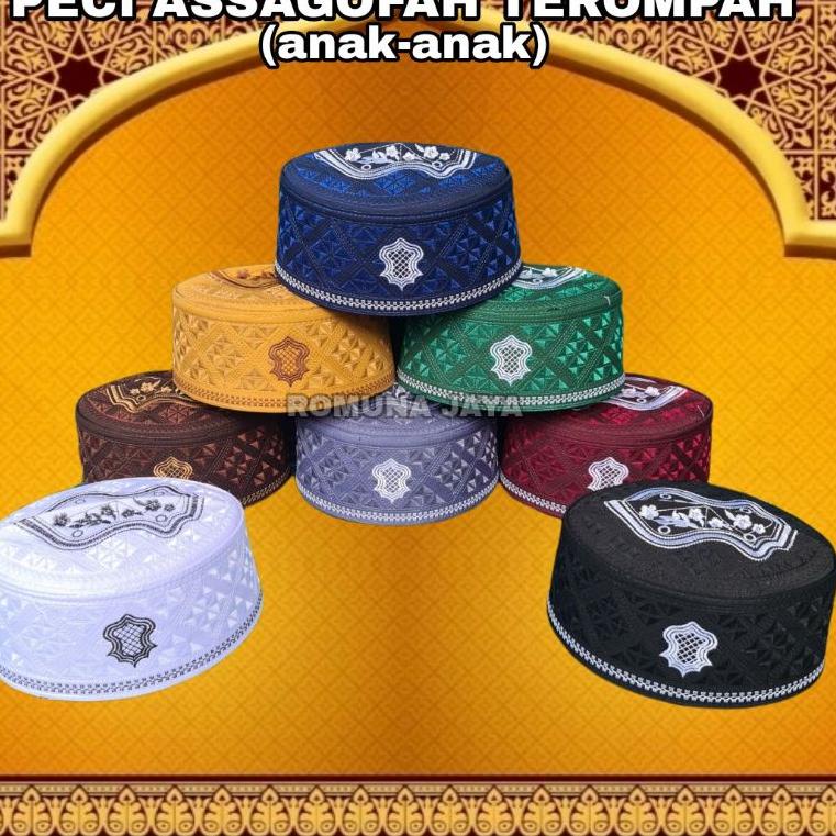 PRODUK KEREN PECI SONGKOK KOPIAH ASSAGOFAH TEROMPAH ANAK-ANAK PECI BALITA PECI ANAK ANAK დ 859