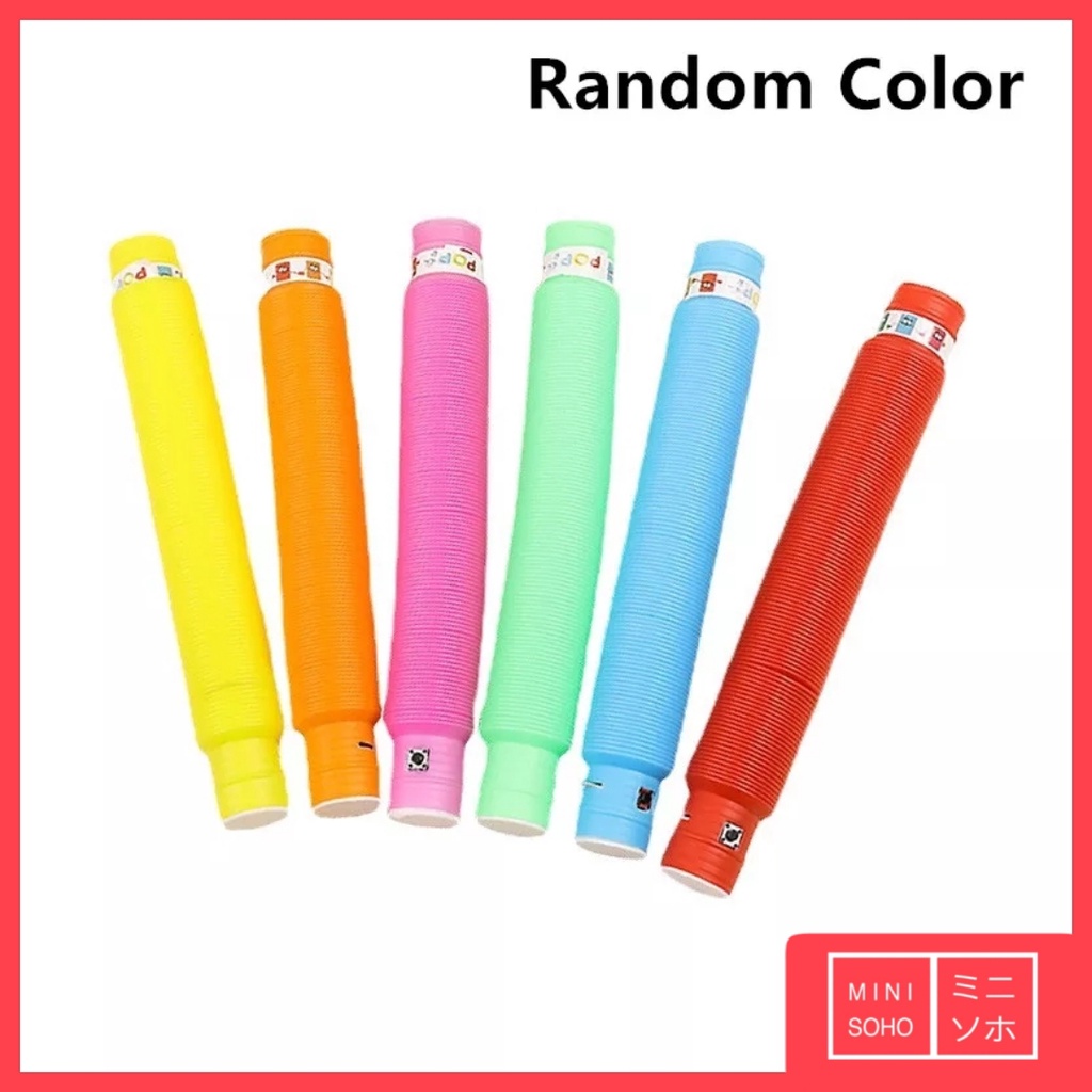 Light Up Pop Pipes Tubes LED Mainan Viral Anak Lampu Pesta Stick Pipa Selang Fidget Toy