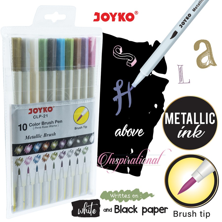 

Color Brush Pen Pena Kuas Warna Joyko CLP-21 10 Warna Color