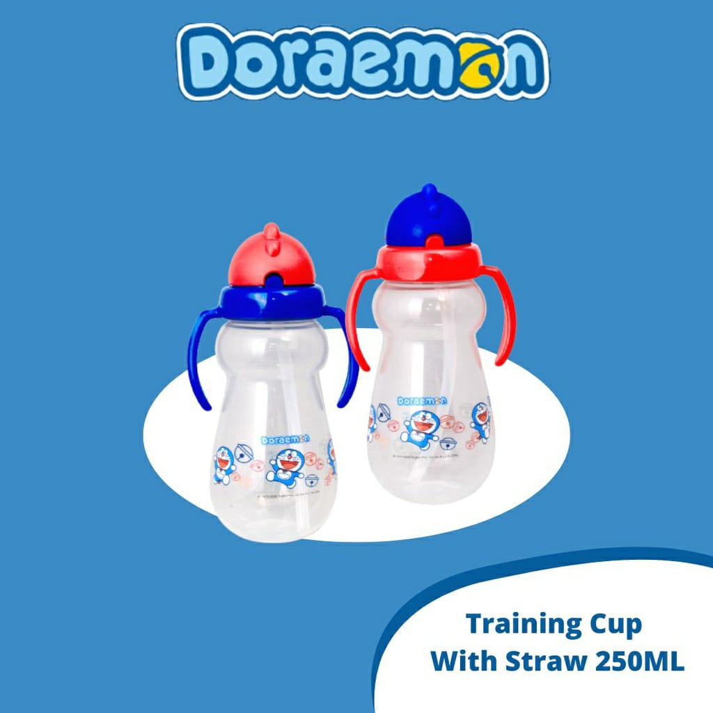 LustyBunny Doraemon Training Cup With Straw Gelas Minum Bayi Bunny (DOR - DG102 / 250ML) LustyBunny Training Cup With Straw