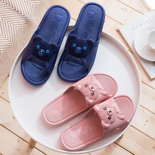 GO! SD839 Sandal Rumah Slop Karakter Bear Karet Couple Slip On Sendal Karet Empuk Slipper Anti Slip Gaya Korea