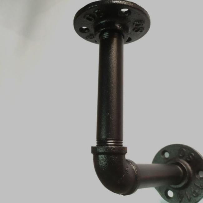 Vintage pipe shelf bracket pipa besi industrial 1/2 inch - pipa 10 cm