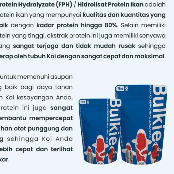 PELET KOI PAKAN IKAN KOI HI GROWTH PERTUMBUHAN KOI PELET BULKIE 1kg - 5mm