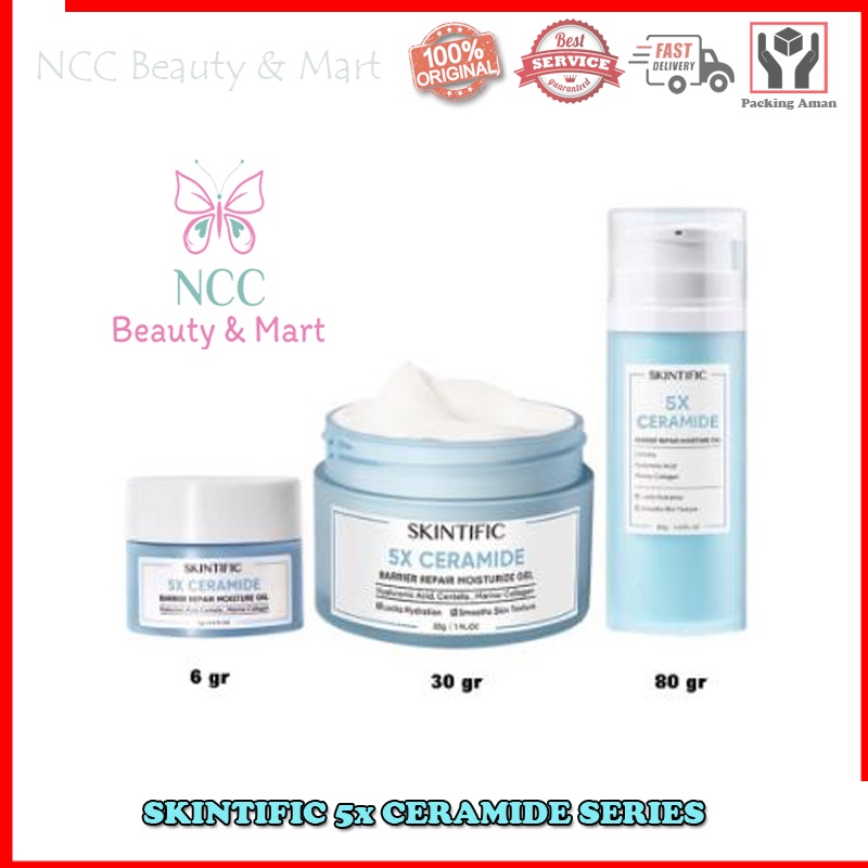 * NCC * Skintific 5x Ceramide Series Serum Sunscreen Low Ph Cleanser Barrier Repair Mosturizer Gel