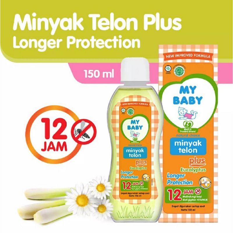 MY BABY Minyak Telon Plus Eucalyptus / Longer Protection ( orange ) 12 Jam - 60ml 90ml 150ml