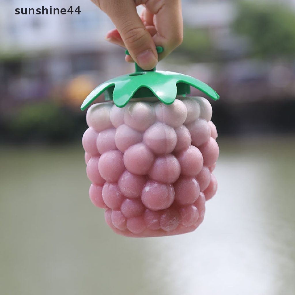 Sunshine Botol Minum Transparan 500ml Motif Kartun Anggur Untuk Jus / Susu / Kopi / Teh