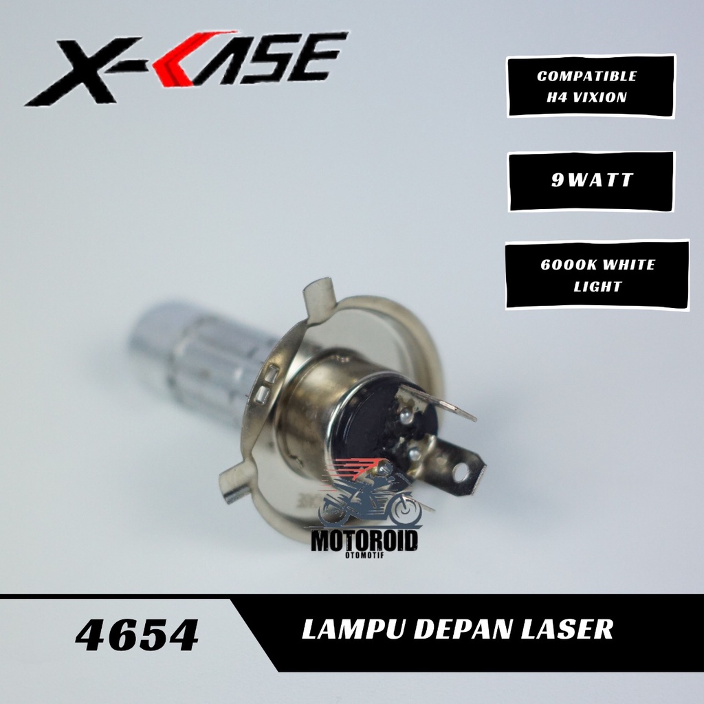 LAMPU DEPAN LASER XCASE MOTOR VIXION KAKI H4 SUPER TERANG LAMPU MOTOR 3 KAKI UNIVERSAL