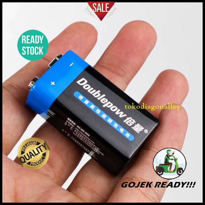 Baterai Kotak 9 Volt Batu Baterei Bukan Isi Ulang Baterai 9V 6F22 Non-Rechargeable 1 PCS