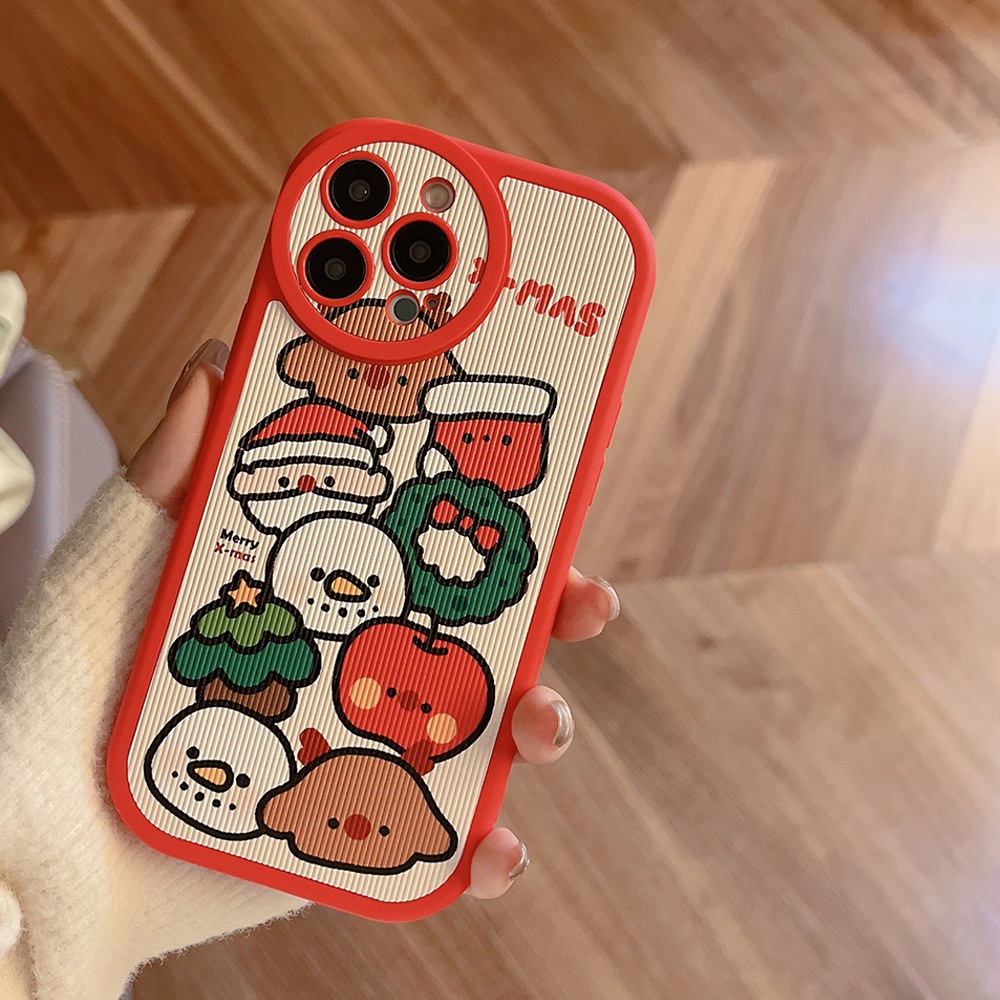 Ins Soft Case Silikon Motif Kartun Natal Untuk Iphone 14 XS XR 11 12 13 PRO MAX