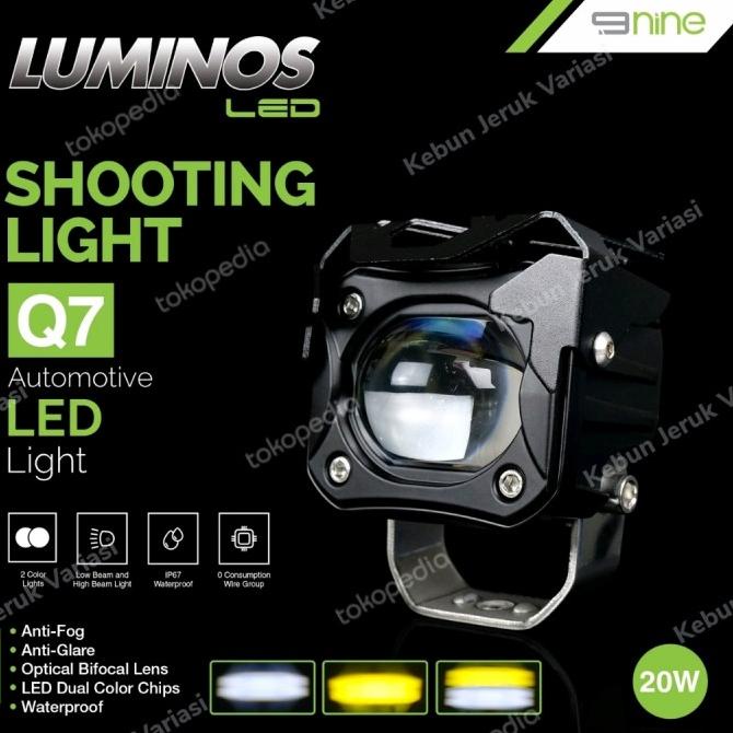 Lampu Tembak Q7 9Nine Luminos 2 warna Putih Kuning Shooting Light Q7 TERLARIS TERPERCAYA ORIGINAL