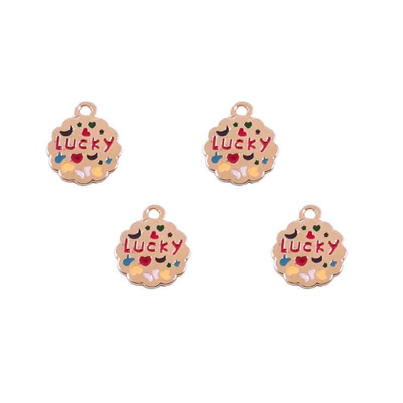 4 Pcs Liontin Kalung / Gelang Bahan Alloy Warna Emas / Silver