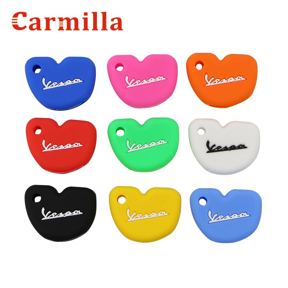 &Carmilla Silicone Key Case Protector Cover Fit for Vespa Enrico Piaggio GTS300 LX150 Fly 125 3vte