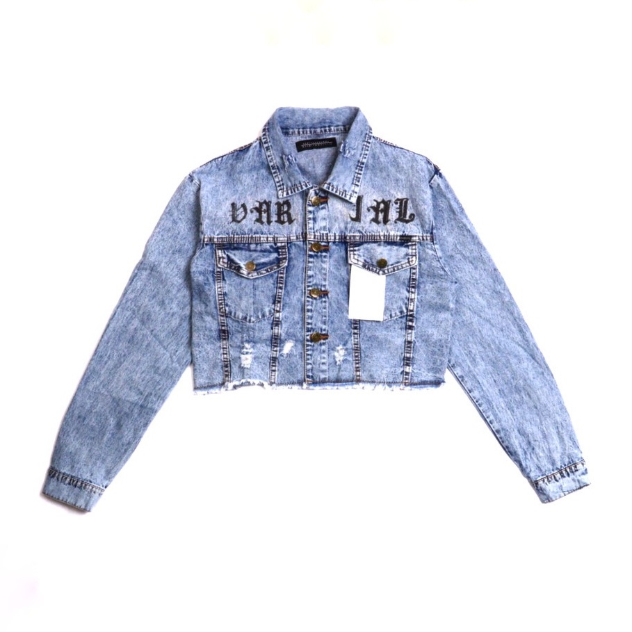 Jaket Jeans Crop Wanita - V FMLS TRUKER DENIM CROP