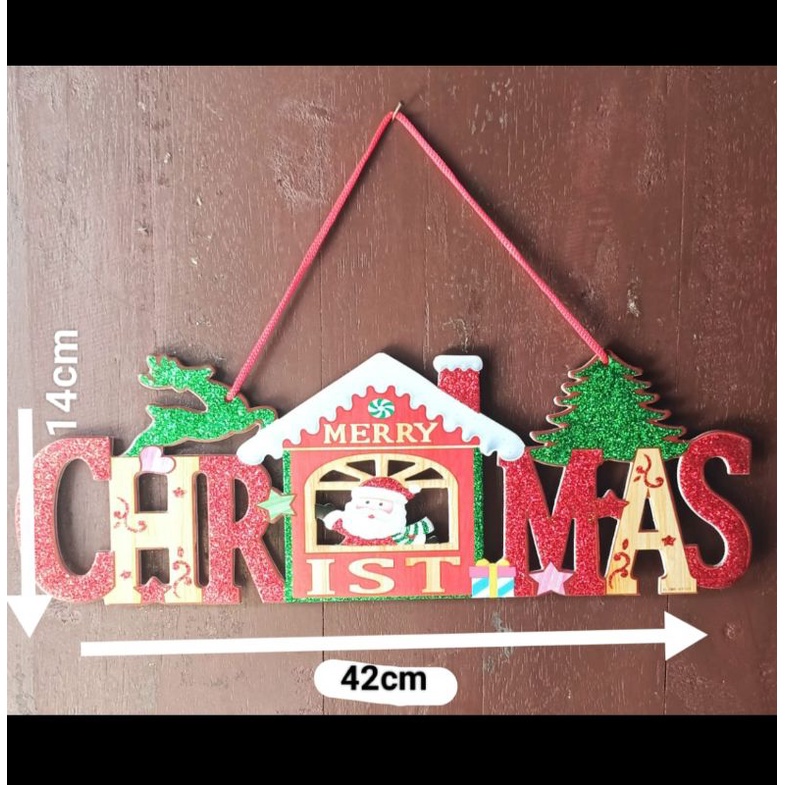Asesoris pohon natal, gantungan pintu (43cm x13cm) Medan