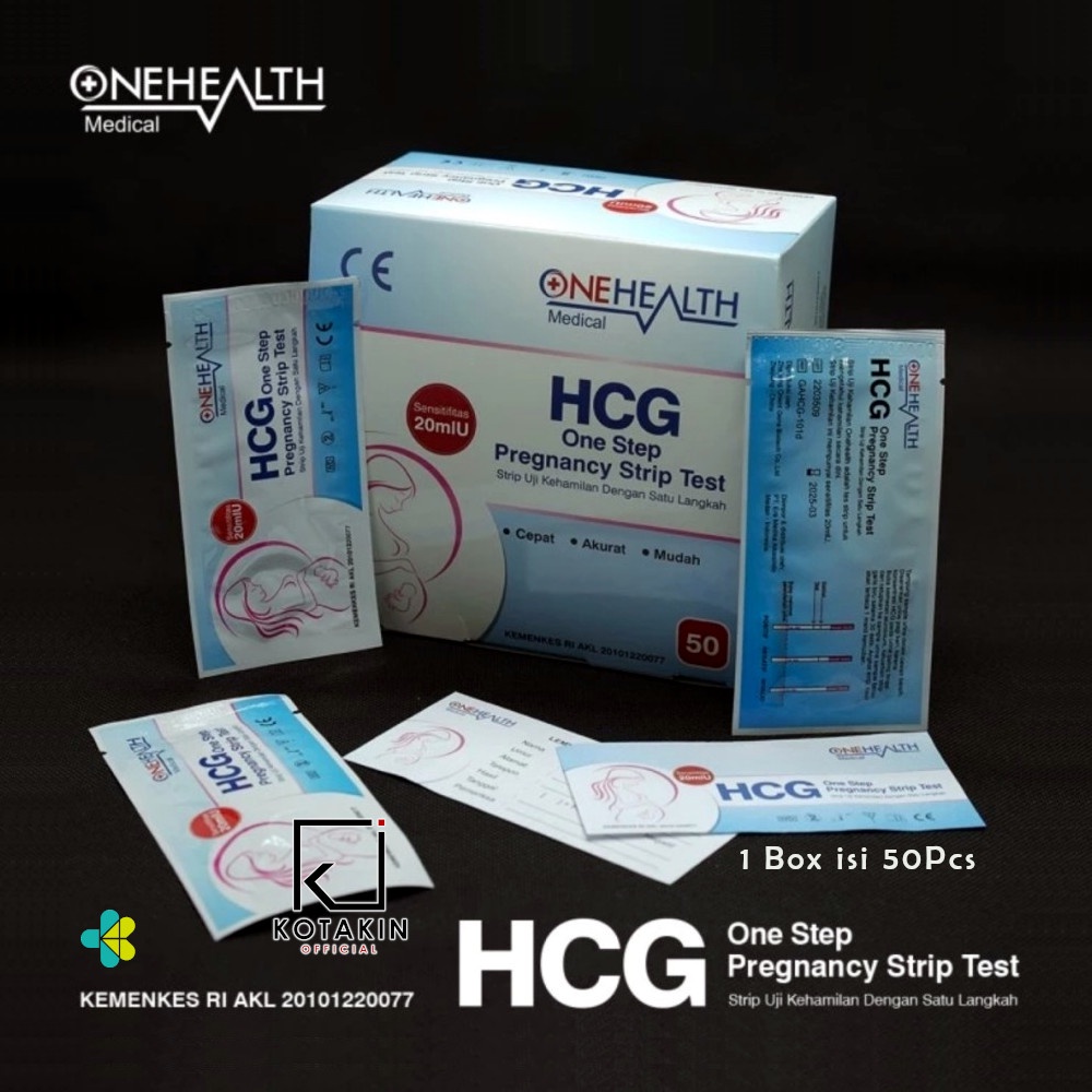 1Box Isi 50 pcs - Tes Pack Kehamilan OneHealth / Test pack / Tespek / HCG Urine Pregnancy