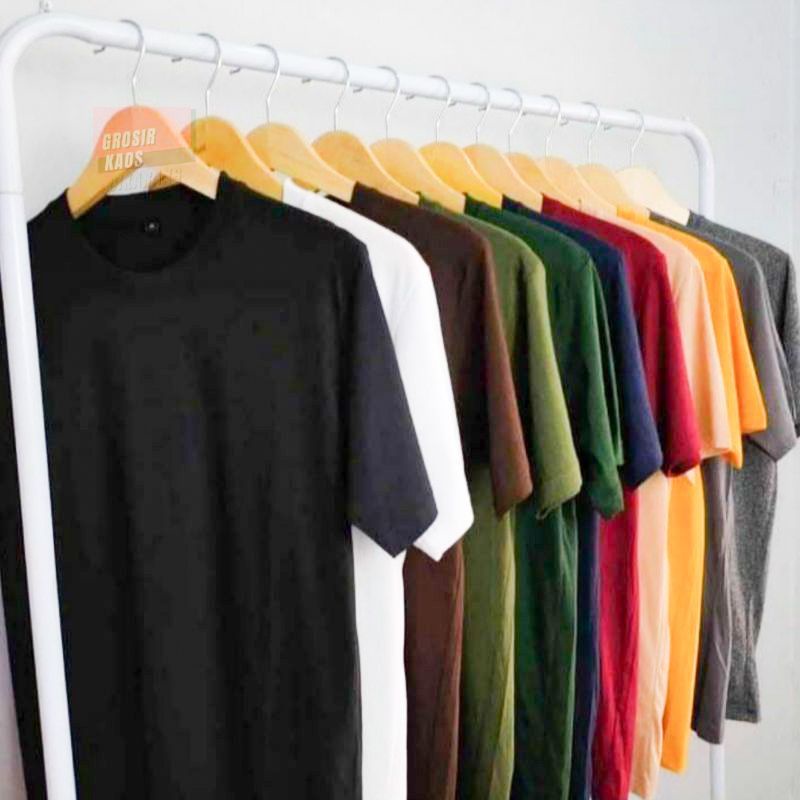 kaos polos pria  ukuran s m l xl xxl xxxl besar  warna hitam putih nevy maron misty mustrad toscs merah
