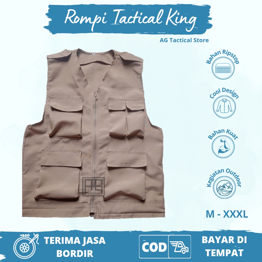 rompi tactical/rompi king/rompi outdoor/rompi lapangan/rompi salancar/vest jacket