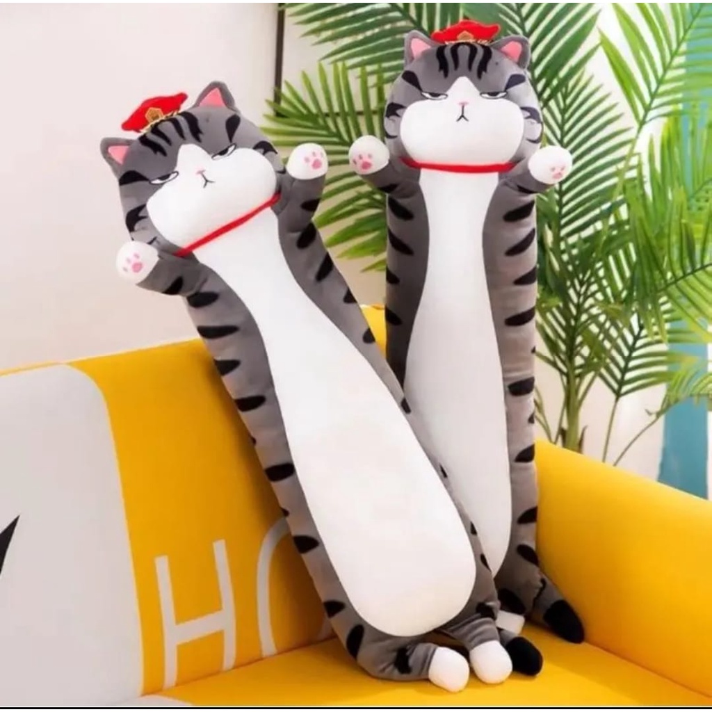 Boneka Kucing Furyu Guling Boneka Kucing Mainan Anak plush Toys Boneka Laying Furyu Cat Topi GULING KUCING HITAM