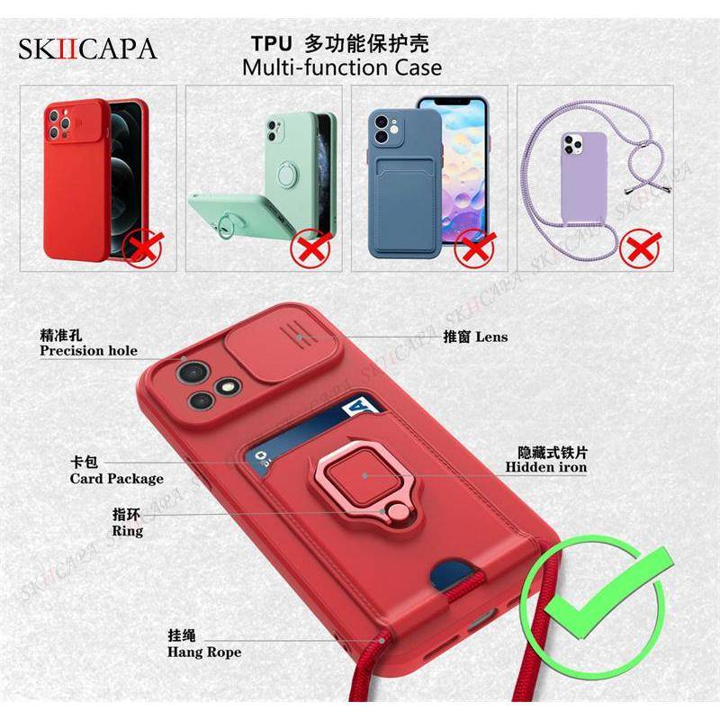 Case Bahan Silikon Dengan Tali Lanyard Magnetik Untuk Vivo Y52s Y72 Y51A Y51 Y31 Y11s Y20 Y20i 2020 2021