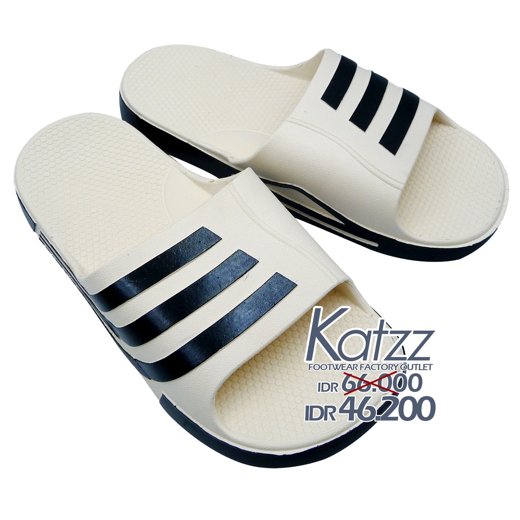 Katzz - Sandal Slop Pria Warna Cream Uk 30-43 / Sandal  Rumah / Sandal Karet / Sandal Pria Casual / Sandal Slop Kekinian / sandal Murah [ Katzz M 11 CQ 073 ]