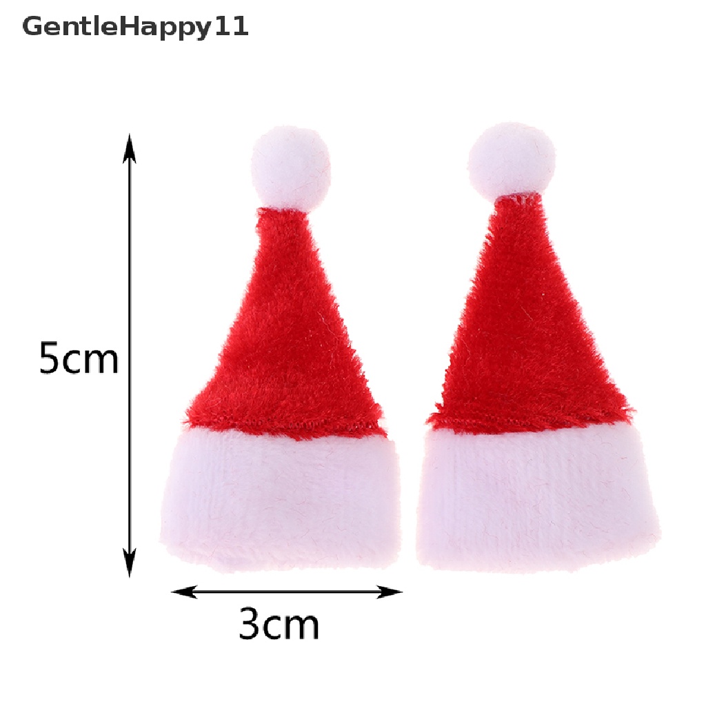 Gentlehappy 2Pcs Miniatur Topi Santa Claus Untuk Dekorasi Rumah Boneka