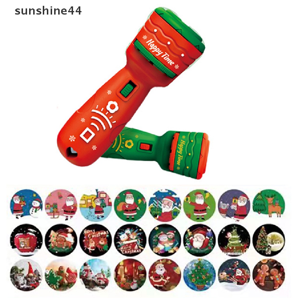 Sunshine Mainan Buku Cerita / Tidur Dengan Lampu Senter Proyektor Tema Natal Untuk Anak